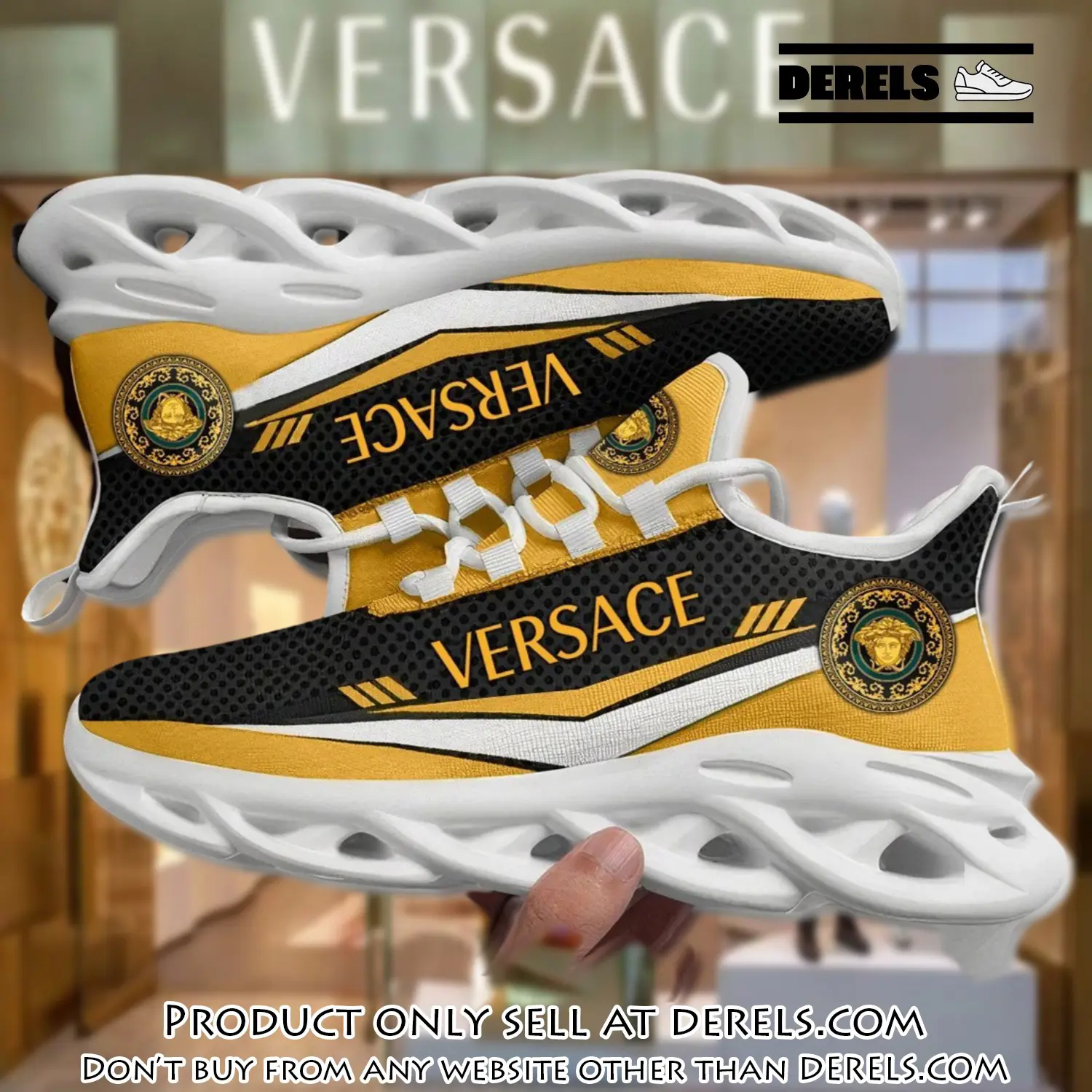 Versace medusa yellow max soul shoes luxury brand gifts for men women dr2039639